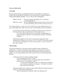 Notes for Wolff, 46-55 Anarchism If Social Contract Theories Are Untenable