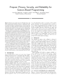 Prepose: Privacy, Security, and Reliability for Gesture-Based Programming