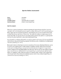 Species Assessment for Atlantic Coast Leopard Frog