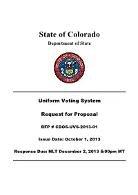 State of Colorado Department of State