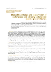 State of Knowledge and Conservation of Endangered and Critically Endangered Lagomorphs Worldwide