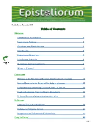 Table of Contents Editorial