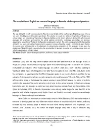 The Acquisition of English As a Second Language in Rwanda: Challenges and Promises
