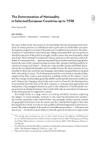 The Determination of Nationality in Selected European Countries up to 1938 OPEN ACCESS