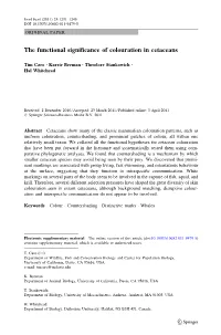 The Functional Significance of Colouration in Cetaceans
