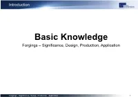 Basic Knowledge Forgings – Significance, Design, Production, Application