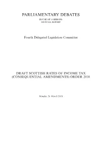 Draft Scottish Rates of Income Tax (Consequential Amendments) Order 2018