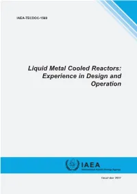 Liquid Metal Cooled Reactors: Experience in Design and Operation