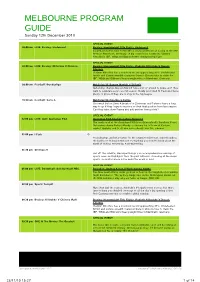 Melbourne Program Guide