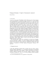Pedagogical Grammar: a Cognitive+Communicative Approach