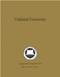 Spring 2021 Commencement Program