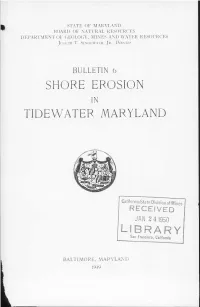 STATE of MARYLAND BOARD of NATURAL RESOURCES DEPARTMENT of GEOLOGY, MINES and WATER RESOURCES Joseph T