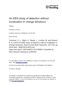 An EEG Study of Detection Without Localisation in Change Blindness