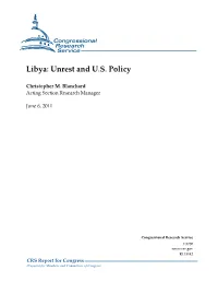 Libya: Unrest and U.S. Policy