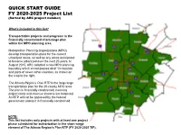 QUICK START GUIDE FY 2020-2025 Project List (Sorted by ARC Project Number)