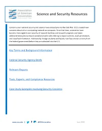 Science and Security Resources