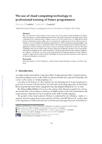 The Use of Cloud Computing Technology in Professional Training of Future Programmers