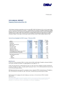 2019 ANNUAL REPORT Company Announcement No