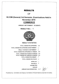 3Rd Semester ,Examinations Held in November 2019 COMMERCE