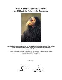 AOU and Audubon Report: Status of the California Condor and Efforts To