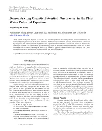 Demonstrating Osmotic Potential: One Factor in the Plant Water Potential Equation