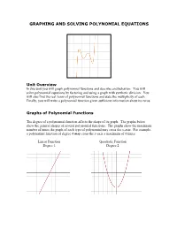 Graphing and Solving Polynomial Equations
