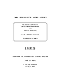 Imes Discussion Paper Series
