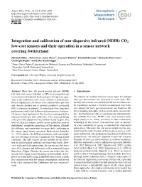 Integration and Calibration of Non-Dispersive Infrared (NDIR) CO2 Low-Cost Sensors and Their Operation in a Sensor Network Covering Switzerland
