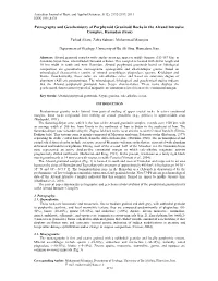 Petrography and Geochemistry of Porphyroid Granitoid Rocks in the Alvand Intrusive Complex, Hamedan (Iran)