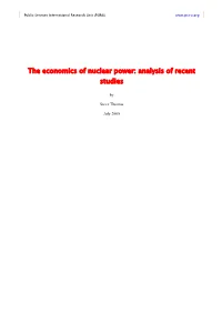 The Economics of Nuclear Power: Analysis of Recent Studies