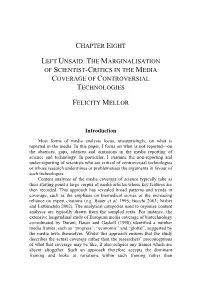 The Marginalisation of Scientist-Critics in the Media Coverage of Controversial Technologies