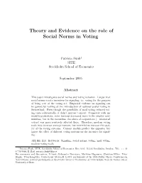 Theory and Evidence on the Role of Social Norms in Voting