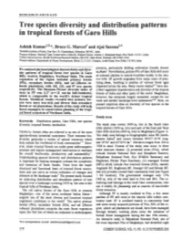 Tree Species Diversity and Distribution Patterns in Tropical Forests of Garo Hills