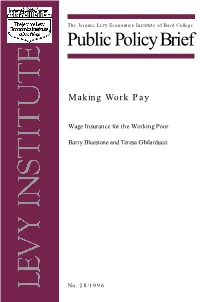 Wage Insurance for the Working Poor