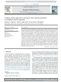 A Physics Based Approach to the Pulse Wave Velocity Prediction in Compliant Arterial Segments