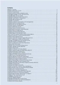 Contents Syllabuses - Overview