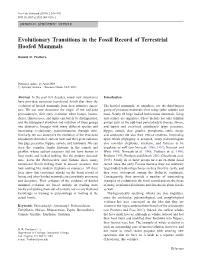Evolutionary Transitions in the Fossil Record of Terrestrial Hoofed Mammals