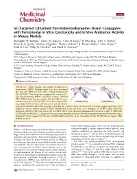 GC-Targeted C8-Linked Pyrrolobenzodiazepine−Biaryl Conjugates with Femtomolar in Vitro Cytotoxicity and in Vivo Antitumor Activity in Mouse Models Khondaker M