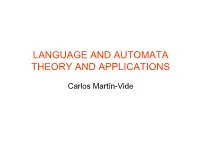 Language and Automata Theory and Applications