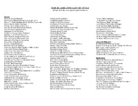 MAR DE ASHÉ SONG LIST- by STYLE (Please Feel Free to Request Your Favorites)