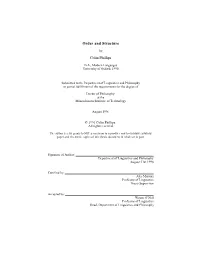 Order and Structure