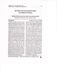 Review of Otolith Studies in Fishes of India