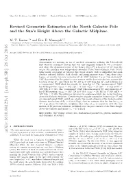 Revised Geometric Estimates of the North Galactic Pole and the Sun's