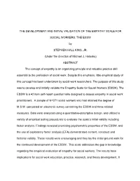 The Development and Initial Validation of the Empathy Scale For