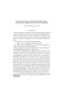Topological Duality and Lattice Expansions Part I: a Topological Construction of Canonical Extensions