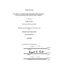 Walsh University the Ethics of Accepting Designated Financial