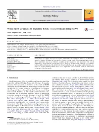 Wind Farm Struggles in Flanders Fields a Sociological Perspective