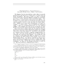 251 Fourth Amendment — Search and Seizure — Reasonable Mistake Of