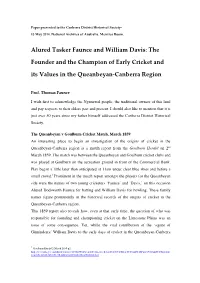 Alured Tasker Faunce and William Davis: the Founder and The