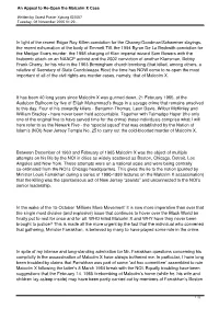 An Appeal to Re-Open the Malcolm X Case